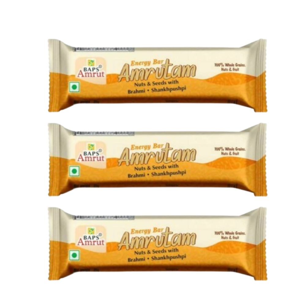 Baps Amrut Energy Bar Amrutam (Nuts & Seeds With Brahmi ?Shankhpushpi) | Grocsy
