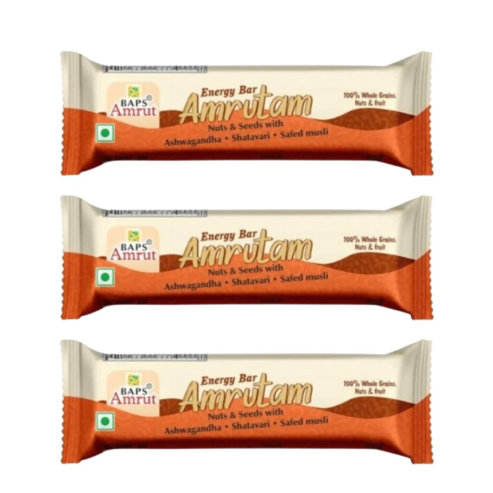 Baps Amrut Energy Bar Amrutam (Nuts & Seeds With Ashwagandha , Shatavari , Safed Musli) | Grocsy