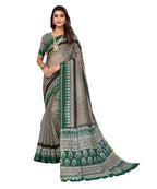 Vamika Linen Jari Border Grey Bollywood Style Saree | Grocsy