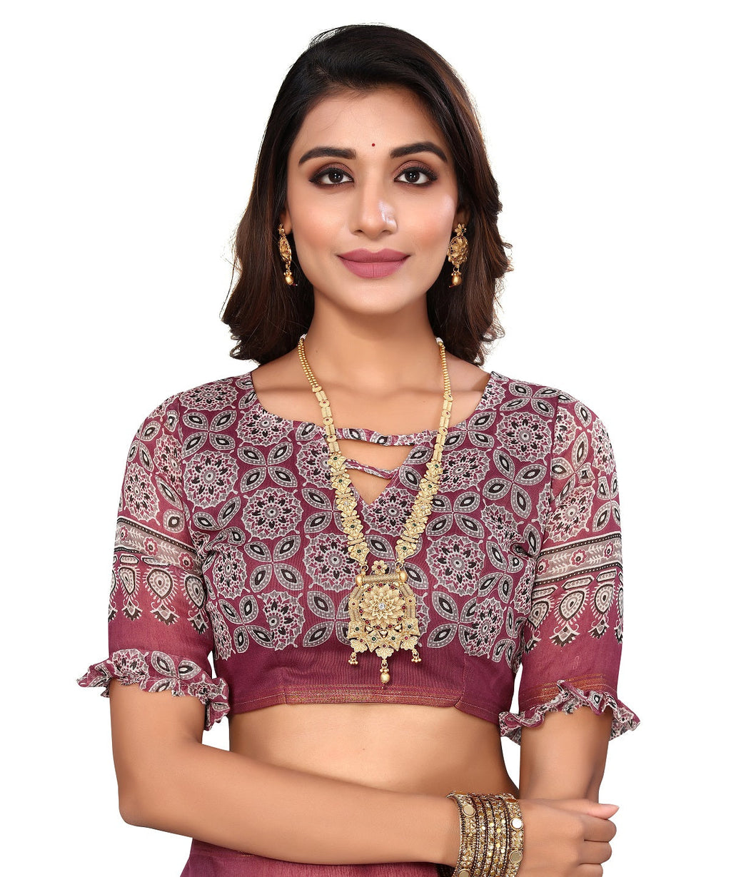 Vamika Linen Jari Border Grey Bollywood Style Saree | Grocsy