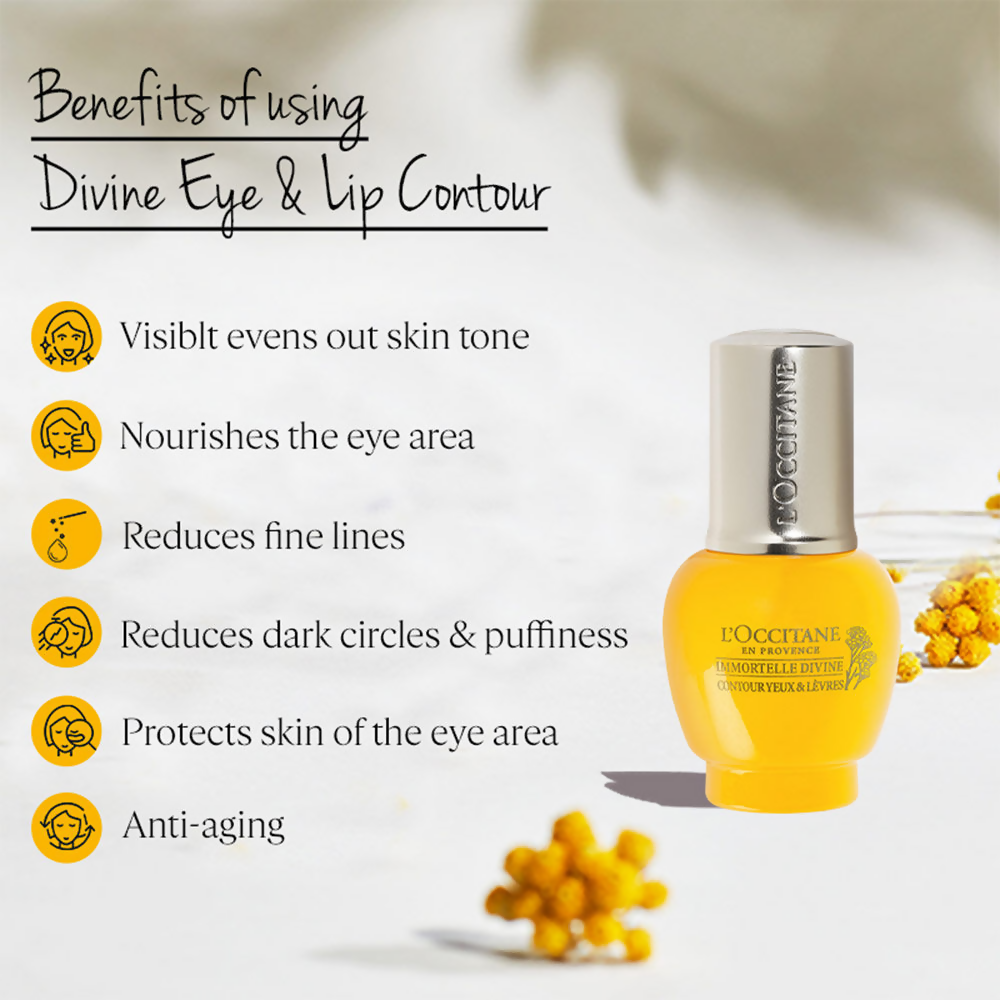 L'Occitane Immortelle Divine Anti-Aging Eye And Lip Contour | Grocsy
