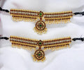 Elite Trading Classical Dance Bajuband – Kempu Red & White Stone Armlet for Bharatanatyam & Kuchipudi/Unisex- Both Men and Women can use | Grocsy