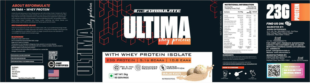 Reformulate I Isoform I Whey Isolate I Your Daily Meal Replacement Formula I 27G Protein | 6.1G BCAA | 12.9G EAA | O g Sugar - Chocolate | Grocsy