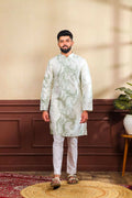 Green Art Silk Digital Printed, Embroidery Work Kurta Set - Mahotsav | Grocsy