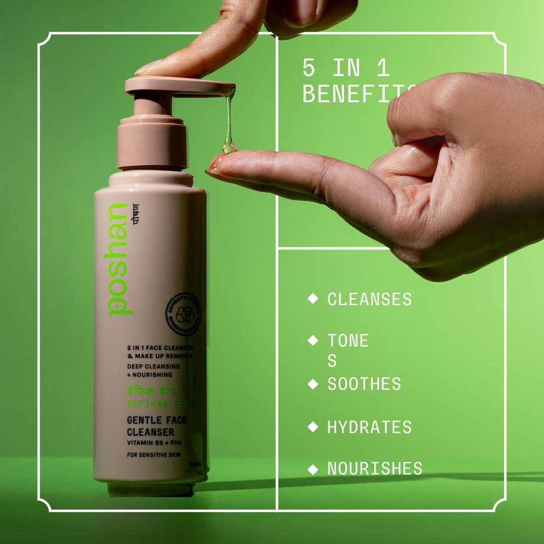 Poshan Skincare Befikar Begum Gentle Face Cleanser | Grocsy