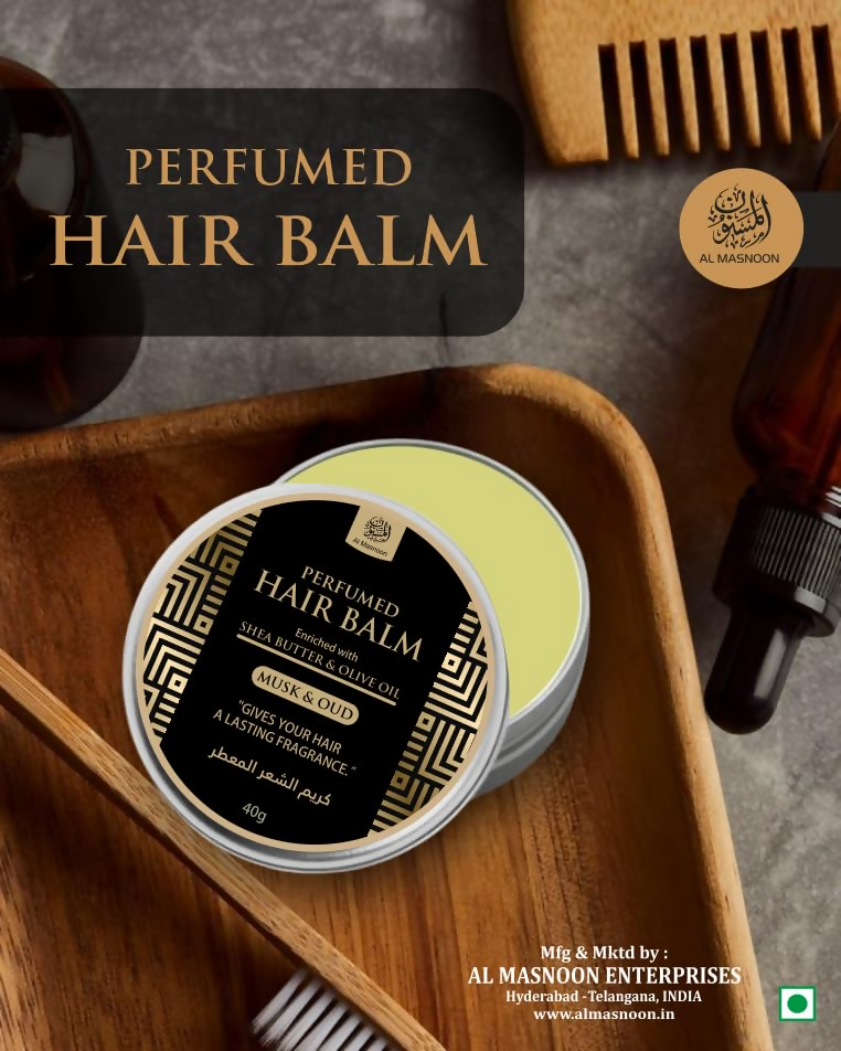 Al Masnoon Perfumed Hair Balm with Shea Butter & Olive Oil | Grocsy