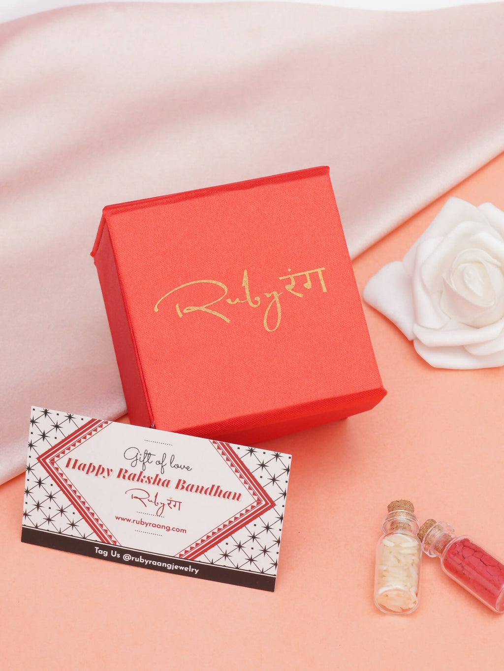 Designer kundan Rakhi - Ruby Raang | Grocsy
