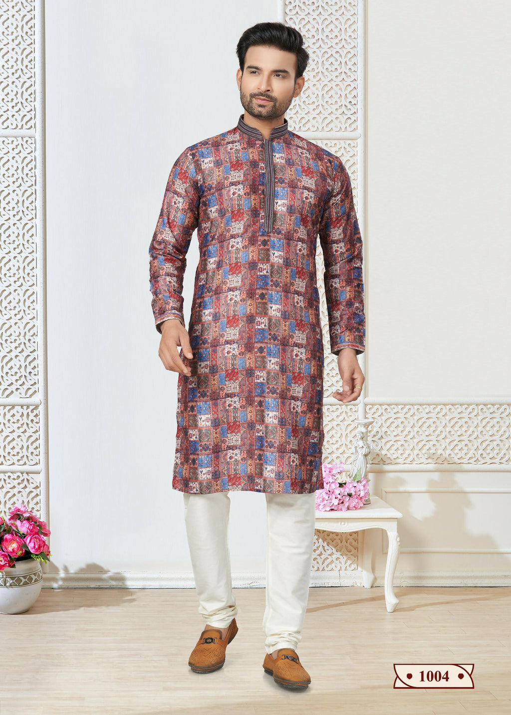 Joban Fashion Men's multicolor Cotton printed Kurta Pyjama set | Grocsy