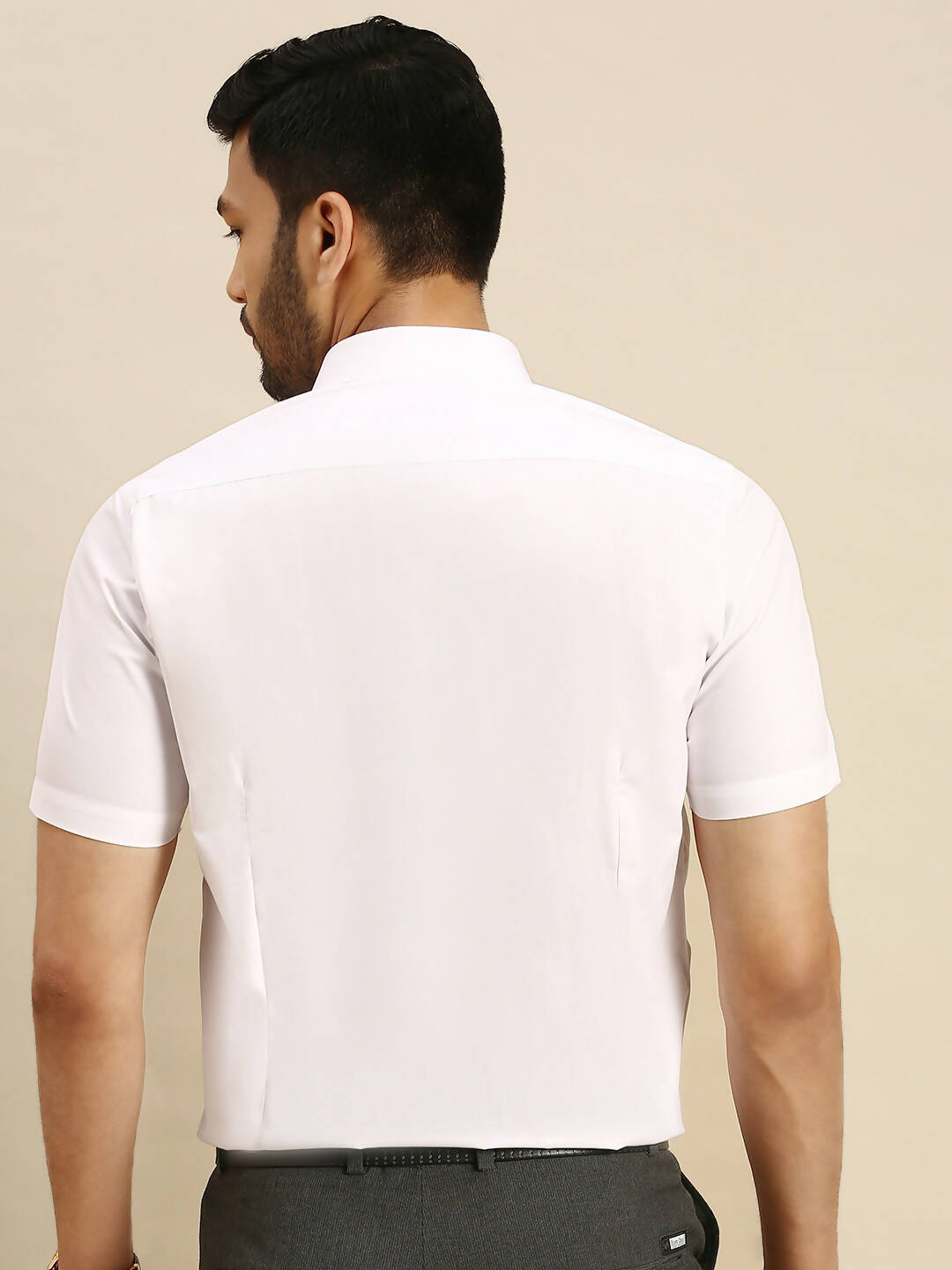 Ramraj Cotton Mens Half Sleeve Formal 100 % Cotton White Shirt | Grocsy