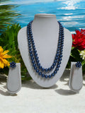 Inhanns Everyday Workwear Pearl Set (Double Layered Pearls) - Blue | Grocsy