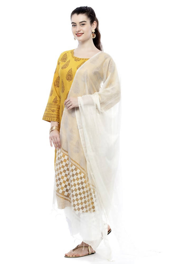 Mominos Fashion Off White Buta Cut Dupatta | Grocsy