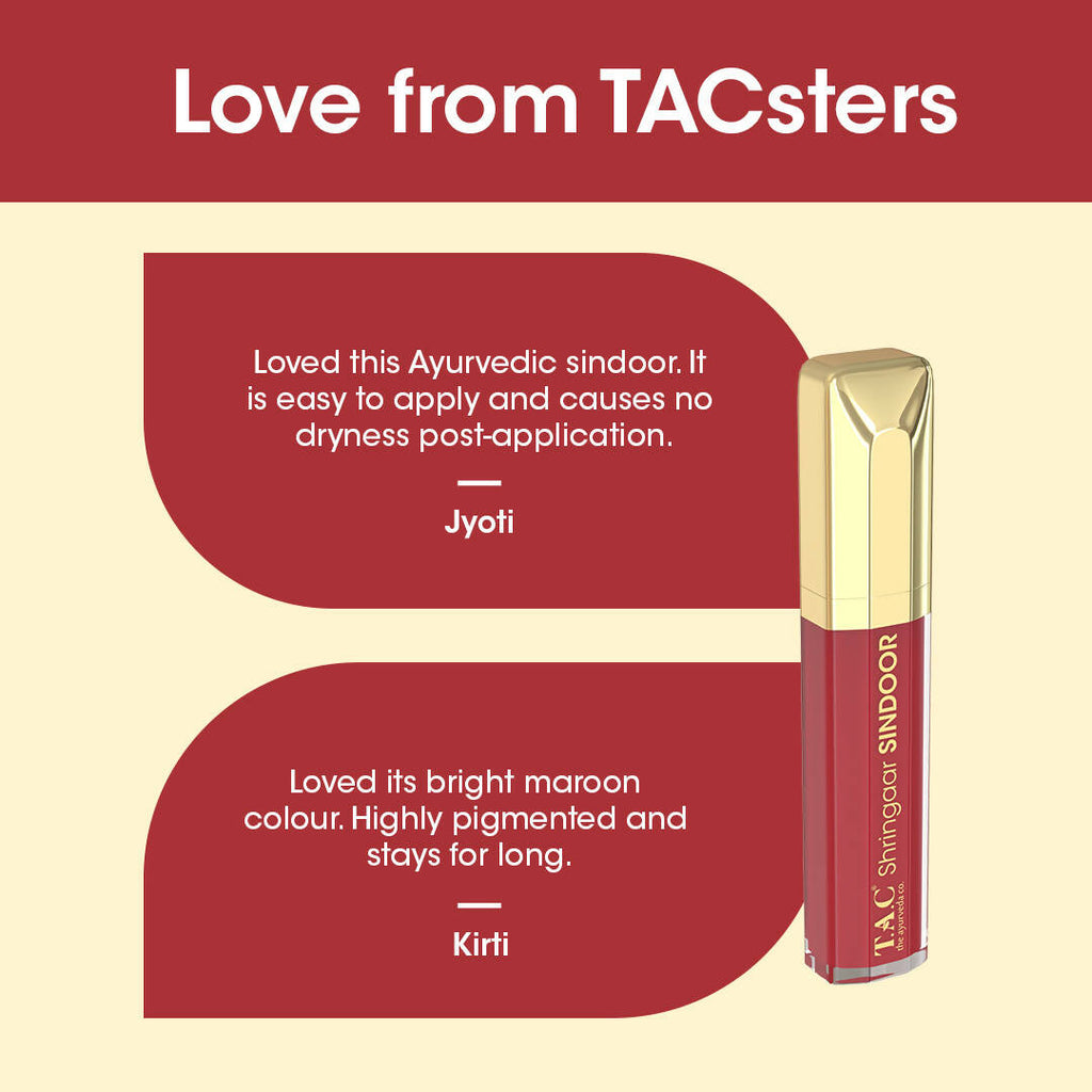 TAC - The Ayurveda Co. 100% Natural Herbal Liquid Sindoor Maroon | Grocsy