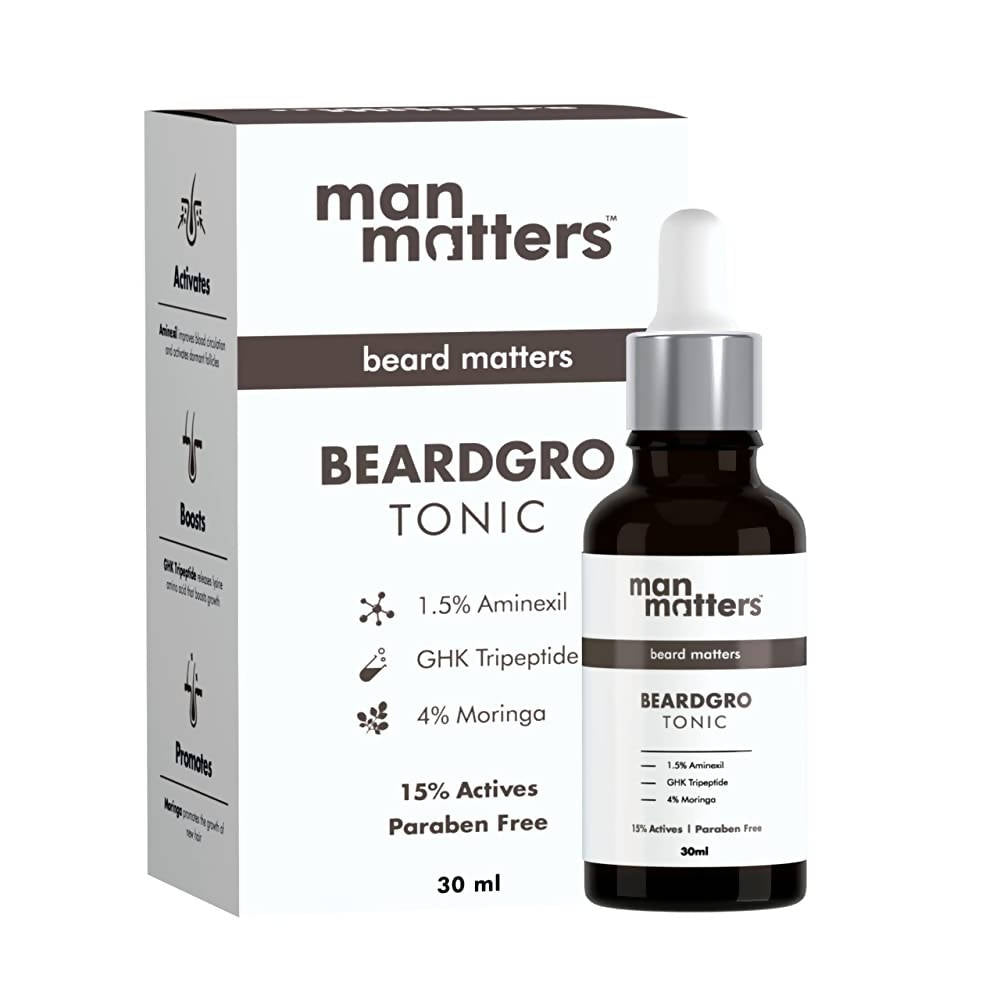 Man Matters BeardGro Beard Growth Tonic With 1.5% Aminexil, 4% Moringa | Grocsy