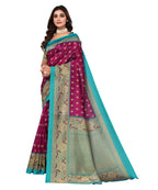 Vamika Purple Printed Art Silk Saree | Grocsy