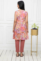 Myshka Women Multi-Floral Rayon A-Line V-Neck Kurtis | Grocsy
