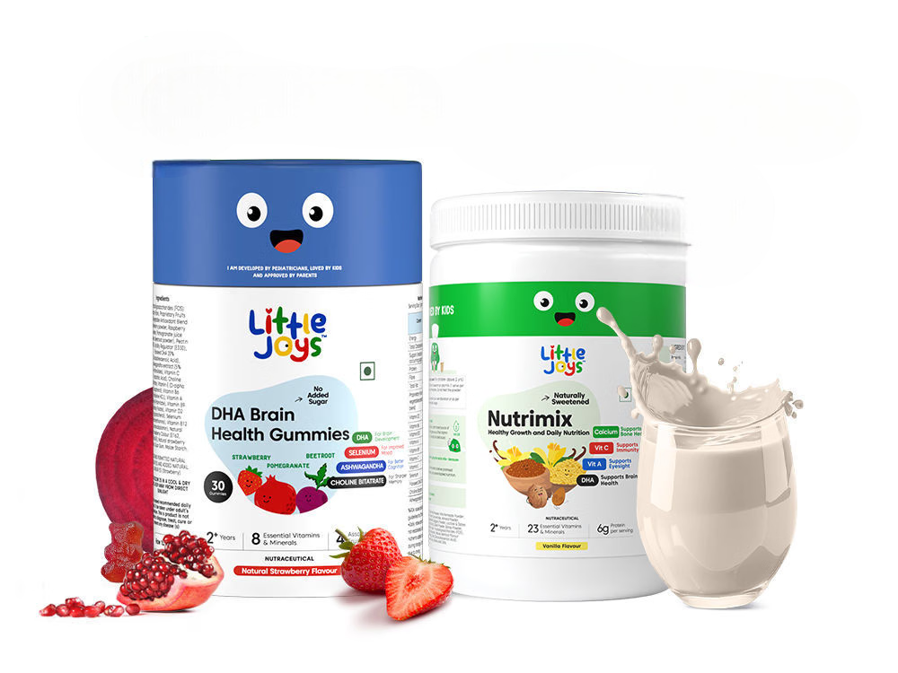 Little Joys Nutrimix Nutrition Powder Vanilla 2 - 6 years + Brain Gummies Combo | Grocsy