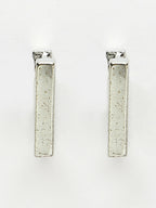 NVR Men's Silver-Plated Geometric Shape Stainless Steel Hoop Earrings