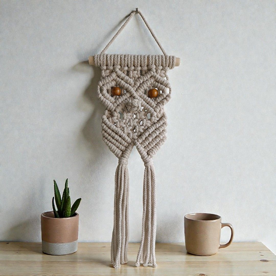 Sun Mun Decors Premium Macrame Owl | Grocsy