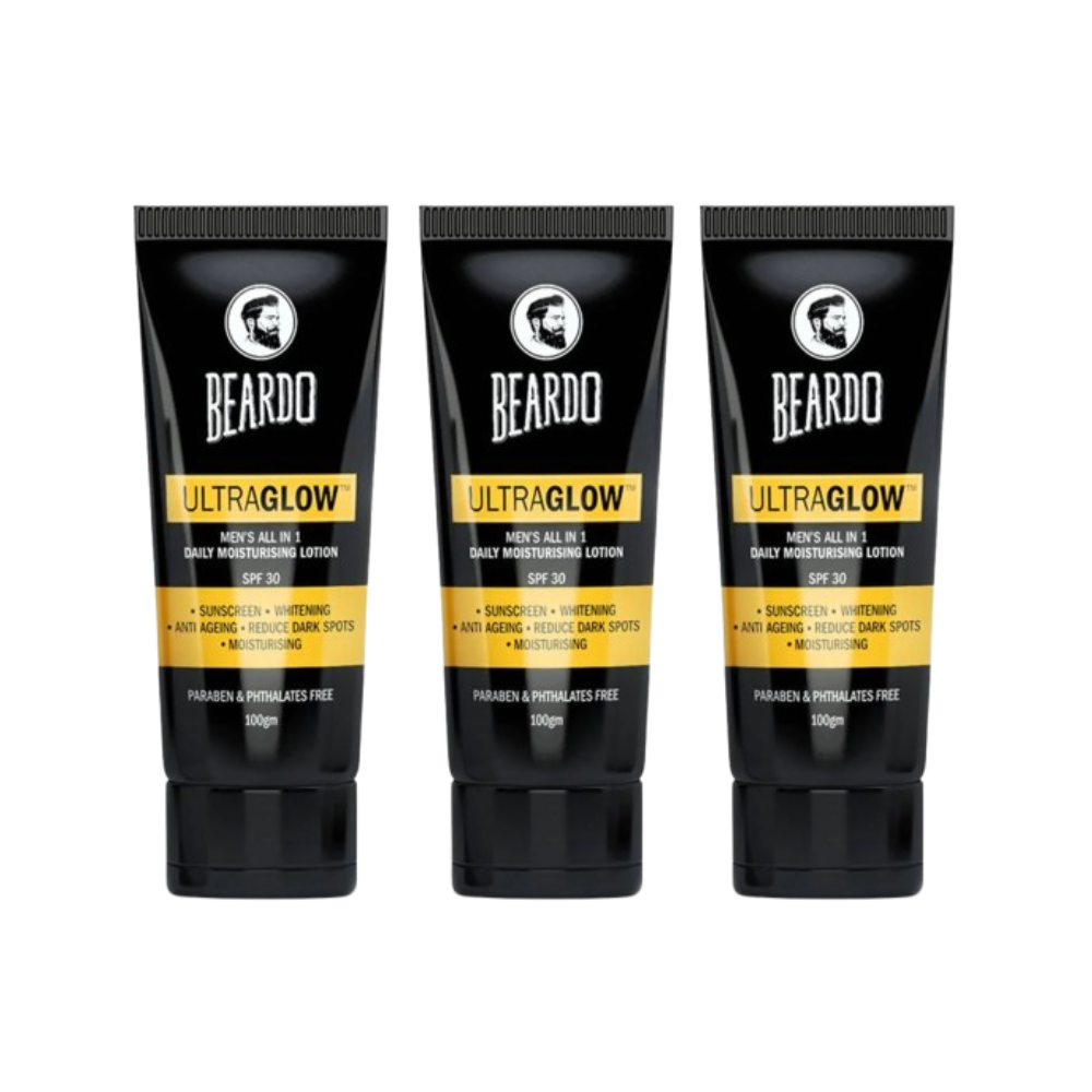 Beardo Ultraglow Men's All in 1 Daily Moisturising Lotion SPF 30 | Grocsy