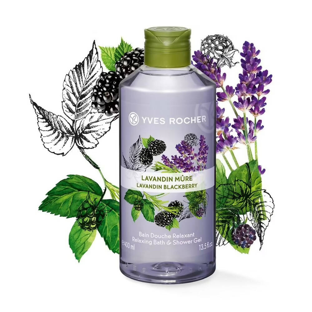 Yves Rocher Relaxing Bath & Shower Gel - Lavandin Blackberry | Grocsy