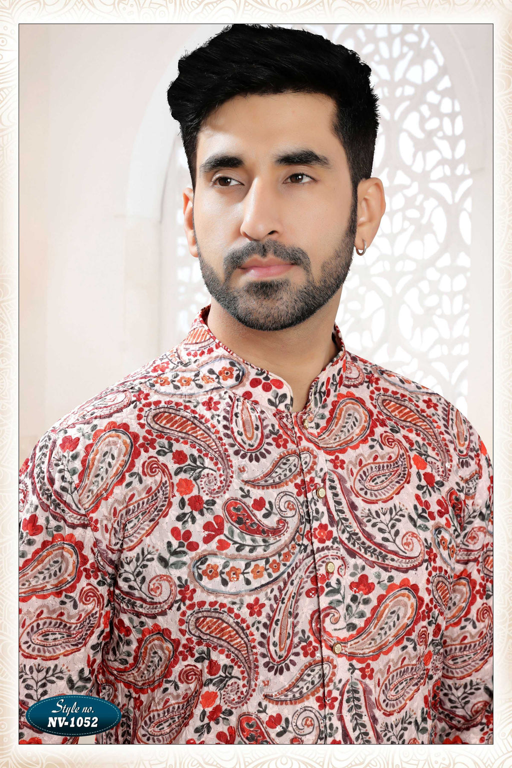 Joban Fashion Men's Cream Straight Rayon Thread And Sequence Embroidery All Over Kurta Set | Grocsy