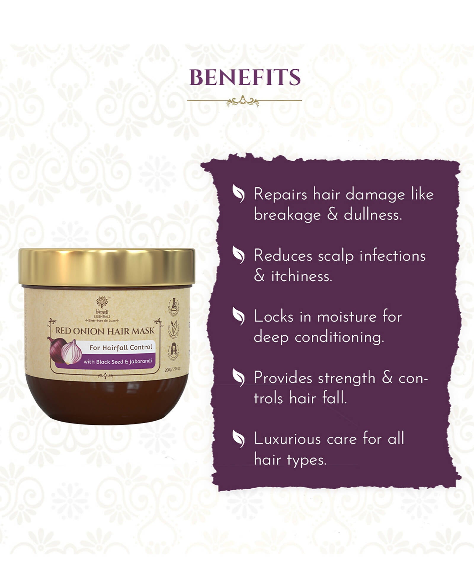 Khadi Essentials Onion Hair Mask | Grocsy