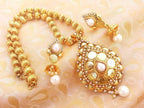 White Kemp Lakshmi Kasu Beaded Necklace Set