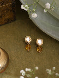 Ruby Raang Yellow Citrine Kundan Studs | Grocsy