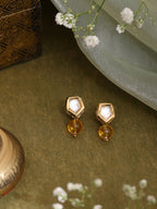 Ruby Raang Yellow Citrine Kundan Studs | Grocsy