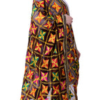 SWI Stylish Embroidered Phulkari Chiffon Coffee Color Dupatta | Grocsy