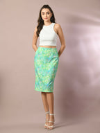 Myshka Women's Multi Printed Knee Length Party Embellished Skirts | Grocsy