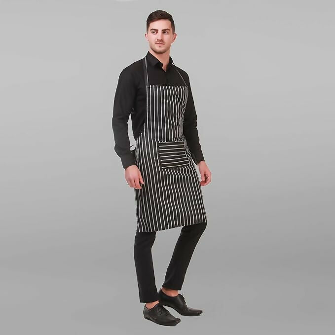 Kodenipr Club Kitchen Chef Apron For Men & Women-Chalk-Stripe | Grocsy