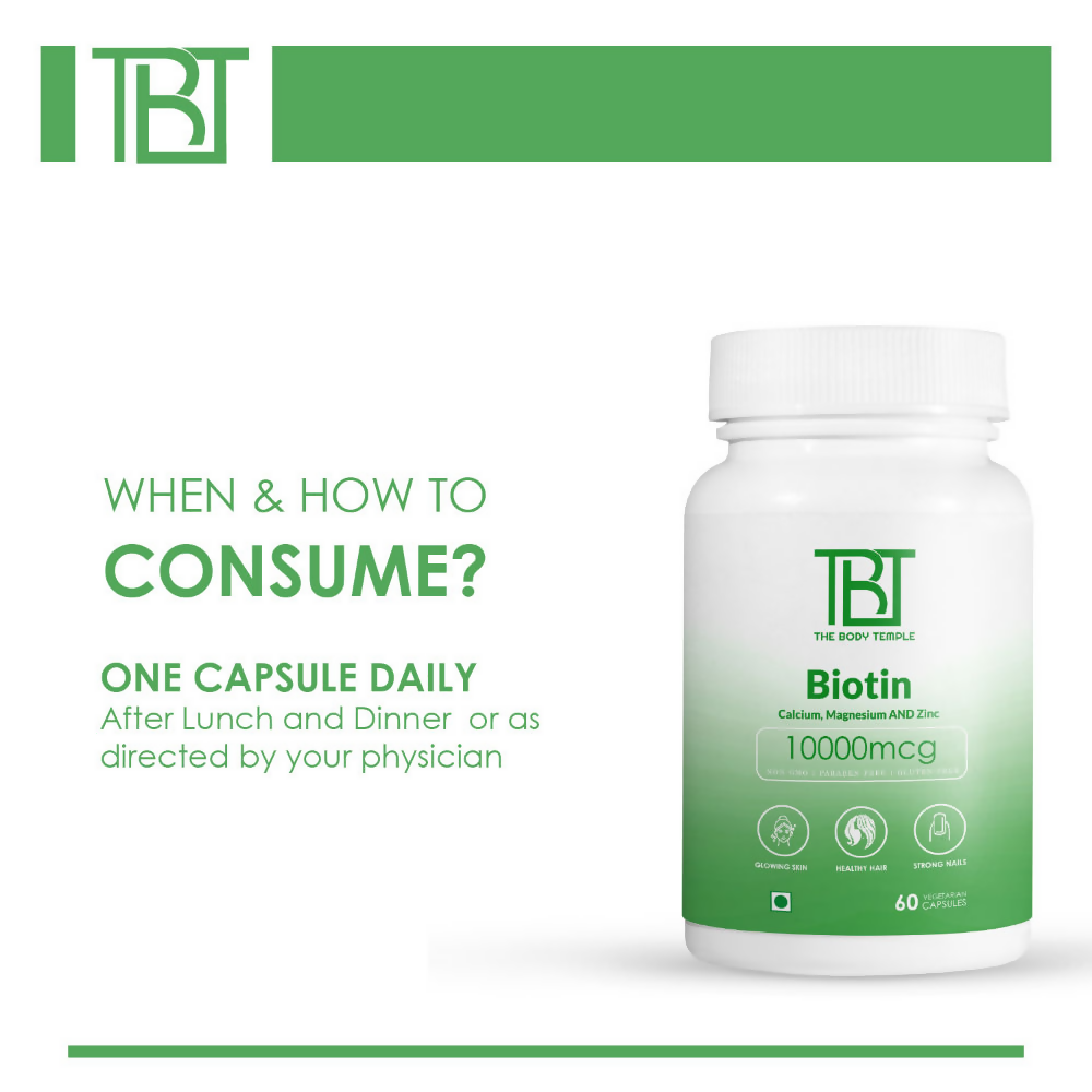 The Body Temple Biotin 10000mcg For Hair Growth and Healthy Skin | Grocsy
