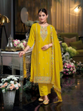 Anaita Yellow Heavy Chinon Readymade Suit with Embroidery & Sequence Work | Grocsy