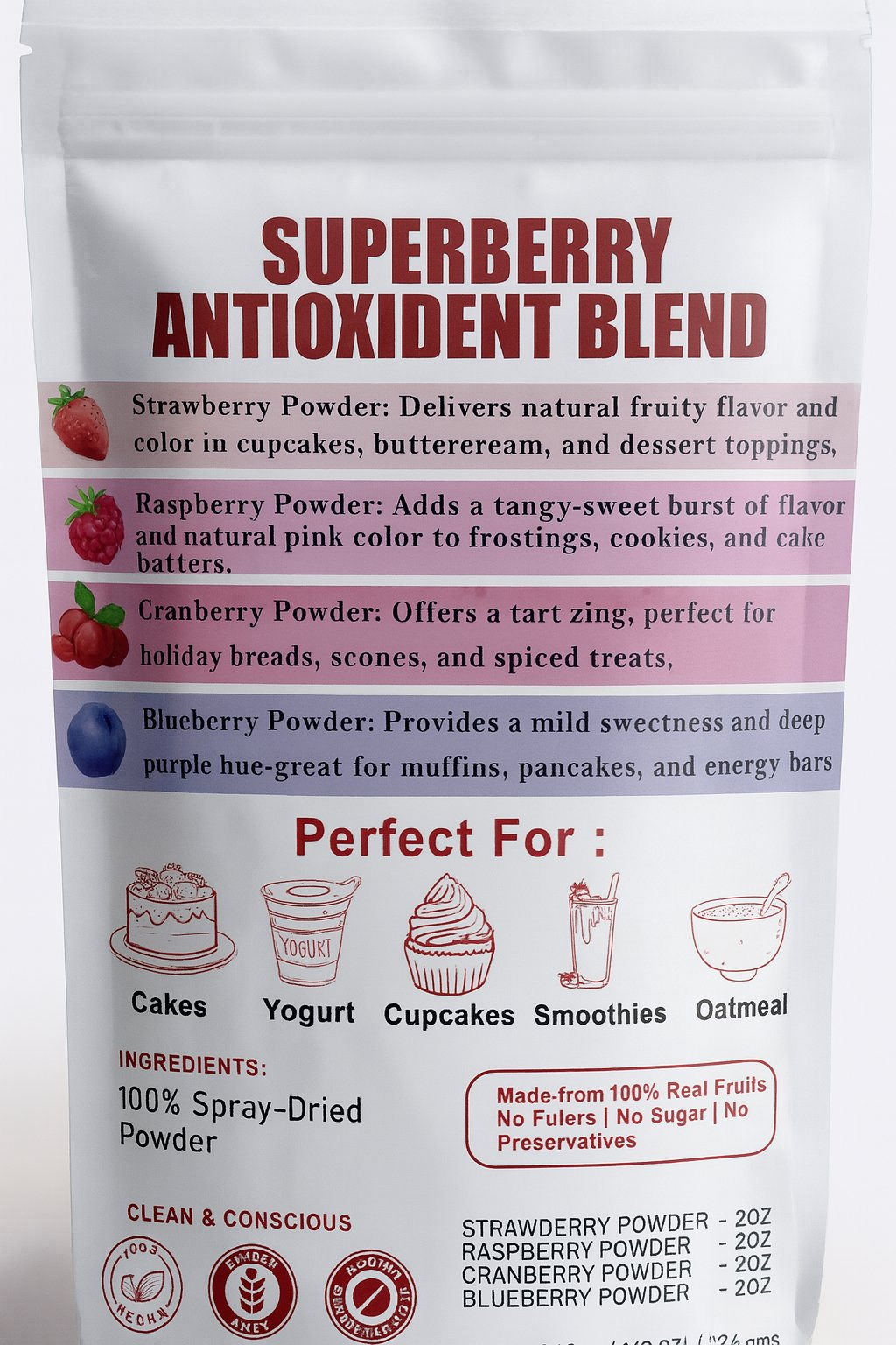 Confect Superberry Antioxidant Blend | Fruit Powder Combo | Grocsy