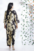 Breathables Black Floral Cotton Kurta & Pant Co-Ord Set | Grocsy