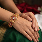 JS Fashion Fancy Style Rajwadi Polish Beautiful Party Wear Antique Bangle Set Of 2 | Grocsy