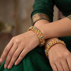 JS Fashion Rajwadi Polish Designer Wear Fancy Design Antique Bangles Set | Grocsy