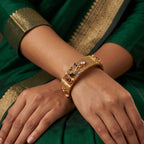 JS Fashion Rajwadi Polish Accessories Women Antique Bangles Set | Grocsy