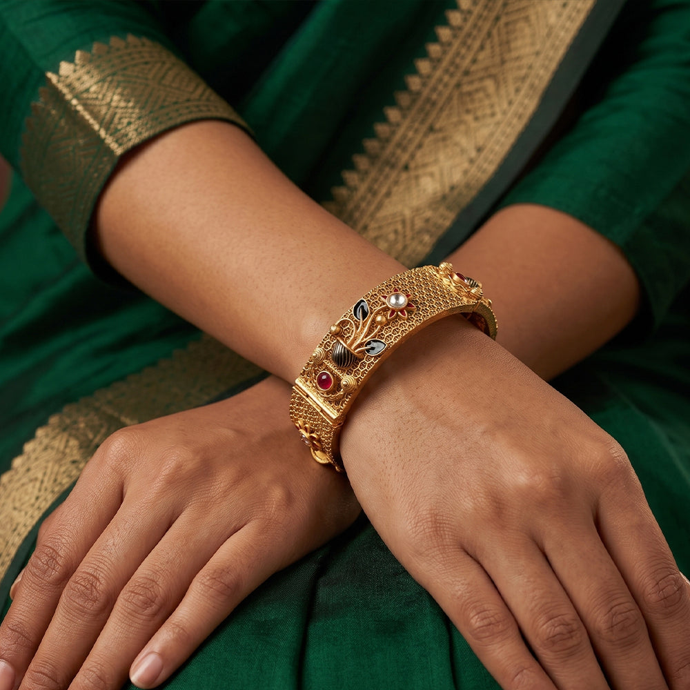 JS Fashion Rajwadi Polish Accessories Women Antique Bangles Set | Grocsy