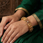 JS Fashion Rajwadi Polish Fancy Style Party Wear Antique Bangles Set Of 2 | Grocsy
