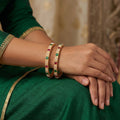 JS Fashion Antique Designer High Gold Polish Fancy 4 Bangles Set | Grocsy