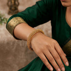JS Fashion Traditional Stone Studded Antique Bangle Set | Grocsy