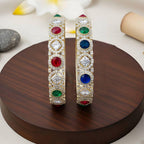 JS Fashion Premium Multistone American Diamond Bangle Set | Grocsy
