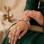 JS Fashion Premium Multistone American Diamond Bangle Set | Grocsy