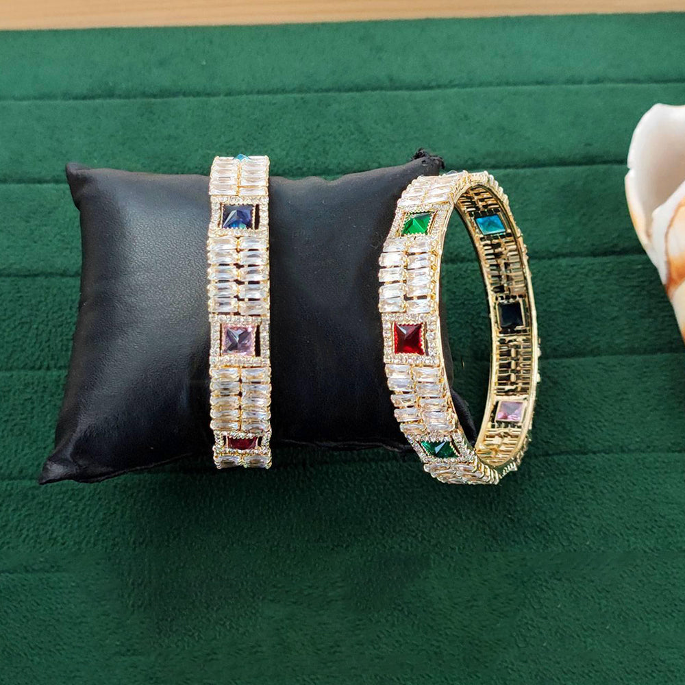 JS Fashion Elegant Cz Stone Wedding Wear Broad Bangles For Women | Grocsy