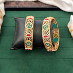 JS Fashion Traditional High Gold Bangles With Floral Jali Pattern | Grocsy
