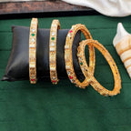 JS Fashion Antique High Gold Bangles With Kundan Stone Work | Grocsy
