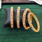 JS Fashion Antique High Gold Bangles With Intricate Jali Design | Grocsy