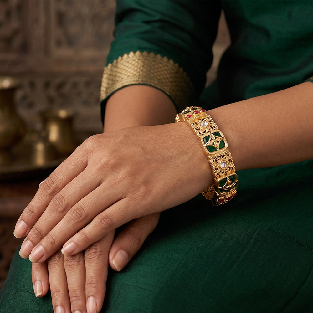 JS Fashion Traditional Rajwadi Polish Bangles Set For Women | Grocsy